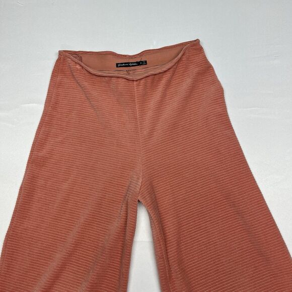 Gudrun Sjoden Velour Pink Pants Elastic Waist Wide Leg - Picture 3 of 6